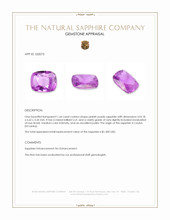1.64 Ct. Pinkish Purple Sapphire from Ceylon (Sri Lanka) Appraisal