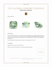 1.02 Ct. Bluish Green Sapphire from Madagascar Appraisal