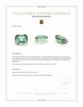 1.05 Ct. Bluish Green Sapphire from Madagascar Appraisal