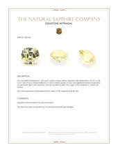 1.48 Ct. Yellow Sapphire from Ceylon (Sri Lanka) Appraisal