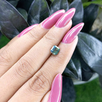 1.09 Ct. Bluish Green Sapphire from Madagascar Life Style