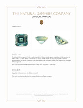 0.58 Ct. Bluish Green Sapphire from Madagascar Appraisal