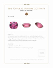 3.02 Ct. Purplish Pink Sapphire from Ceylon (Sri Lanka) Appraisal