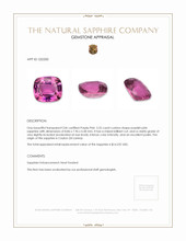 3.22 Ct. Purplish Pink Sapphire from Ceylon (Sri Lanka) Appraisal