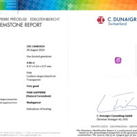 4.06 Ct. Pink Sapphire from Madagascar Scan Report