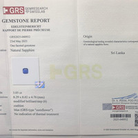 3.05 Ct. Blue Sapphire from Ceylon (Sri Lanka) Scan Report