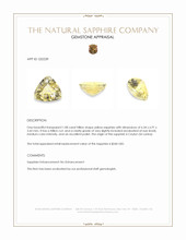 1.08 Ct. Yellow Sapphire from Ceylon (Sri Lanka) Appraisal