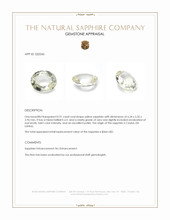 0.91 Ct. Yellow Sapphire from Ceylon (Sri Lanka) Appraisal