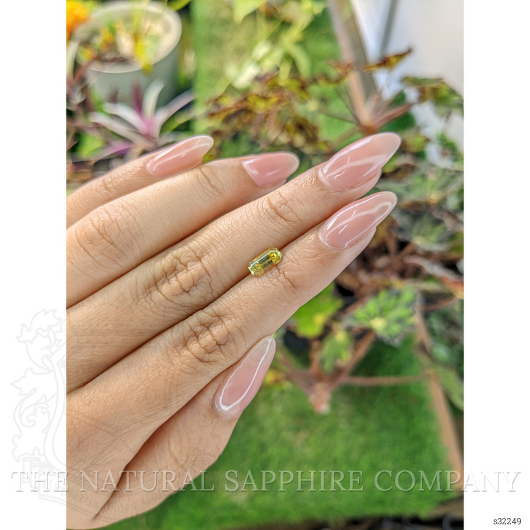 0.85 Ct. Greenish Yellow Sapphire from Ceylon (Sri Lanka)
