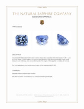 0.82 Ct. Blue Sapphire from Ceylon (Sri Lanka) Appraisal