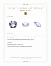 0.89 Ct. Pinkish Purple Sapphire from Ceylon (Sri Lanka) Appraisal