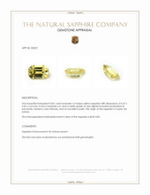 0.81 Ct. Yellow Sapphire from Ceylon (Sri Lanka) Appraisal