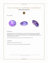 3.70 Ct. Purple Star Sapphire from Ceylon (Sri Lanka) Appraisal