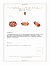 3.07 Ct. Padparadscha Sapphire from Ceylon (Sri Lanka) Appraisal