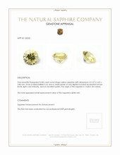 0.80 Ct. Yellow Sapphire from Ceylon (Sri Lanka) Appraisal