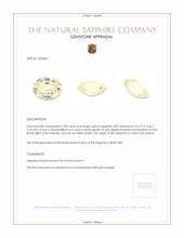 1.00 Ct. Yellow Sapphire from Ceylon (Sri Lanka) Appraisal