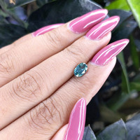 1.03 Ct. Bluish Green Sapphire from Madagascar Life Style