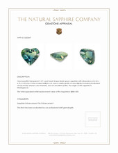 1.07 Ct. Bluish Green Sapphire from Madagascar Appraisal