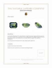 0.92 Ct. Bluish Green Sapphire from Madagascar Appraisal