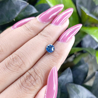 0.97 Ct. Greenish Blue Sapphire from Madagascar Life Style