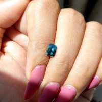 1.01 Ct. Bluish Green Sapphire from Madagascar Life Style