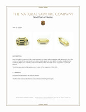 0.88 Ct. Yellow Sapphire from Ceylon (Sri Lanka) Appraisal