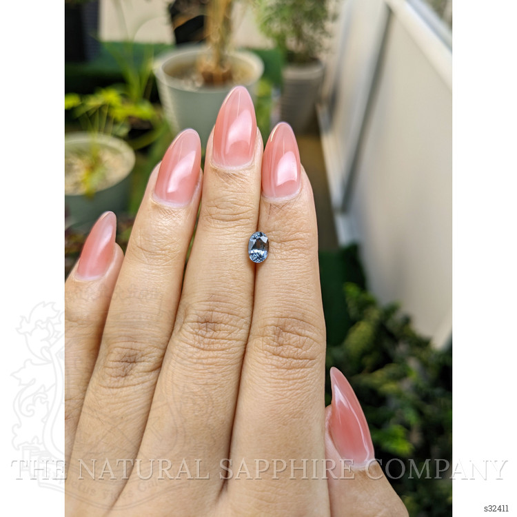 0.94 Ct. Greyish Blue Sapphire from Ceylon (Sri Lanka)