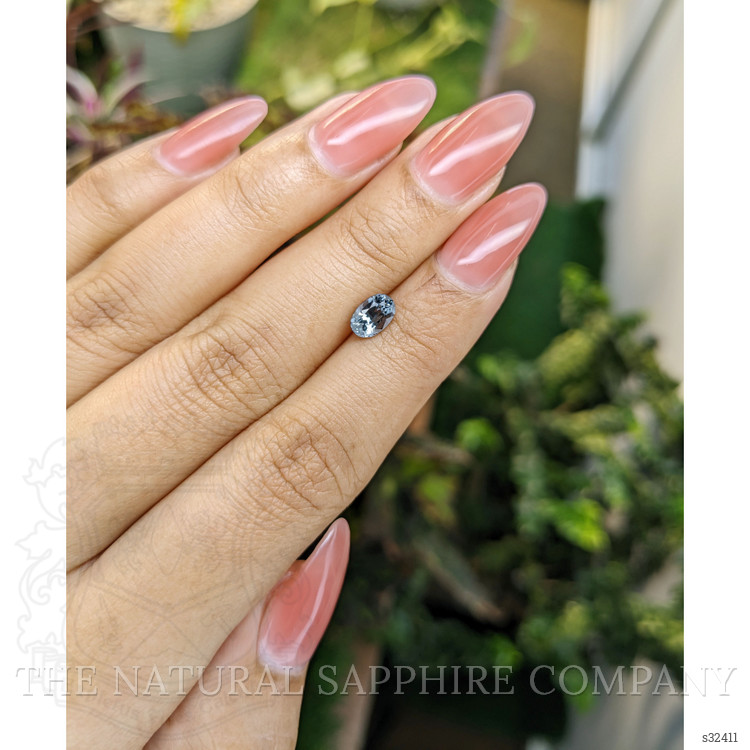 0.94 Ct. Greyish Blue Sapphire from Ceylon (Sri Lanka)