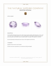 2.02 Ct. Pinkish Purple Sapphire from Tanzania Appraisal