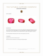 0.86 Ct. Reddish Pink Sapphire from Tanzania Appraisal