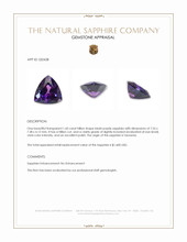 1.60 Ct. Bluish Purple Sapphire from Tanzania Appraisal