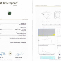 4.05 Ct. Yellowish Green Sapphire from East Africa Scan Report
