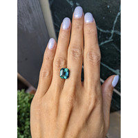 7.02 Ct. Bluish Green Sapphire from Madagascar Life Style