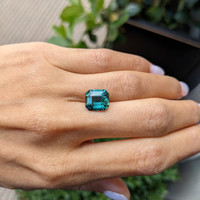 7.02 Ct. Bluish Green Sapphire from Madagascar Life Style