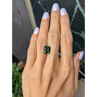 6.08 Ct. Green Sapphire from Madagascar Life Style