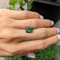 6.08 Ct. Green Sapphire from Madagascar Life Style