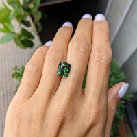 6.08 Ct. Green Sapphire from Madagascar Life Style