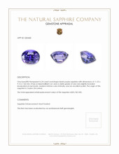 6.24 Ct. Bluish Purple Sapphire from Ceylon (Sri Lanka) Appraisal