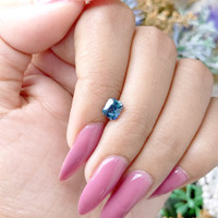 1.06 Ct. Greenish Blue Sapphire from Madagascar Life Style