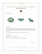 0.98 Ct. Bluish Green Sapphire from Madagascar Appraisal
