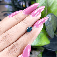 1.14 Ct. Greenish Blue Sapphire from Madagascar Life Style