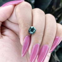3.14 Ct. Bluish Green Sapphire from Tanzania Life Style