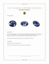 3.16 Ct. Blue Sapphire from Thailand Appraisal