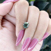 2.52 Ct. Bluish Green Sapphire from Tanzania Life Style