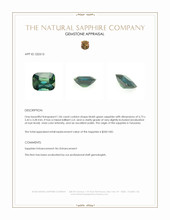 1.06 Ct. Bluish Green Sapphire from Tanzania Appraisal