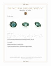1.36 Ct. Bluish Green Sapphire from Tanzania Appraisal