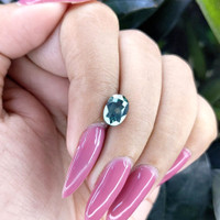 2.46 Ct. Bluish Green Sapphire from Tanzania Life Style