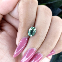 2.25 Ct. Bluish Green Sapphire from Tanzania Life Style