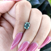 1.88 Ct. Bluish Green Sapphire from Tanzania Life Style
