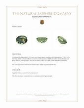 1.53 Ct. Green Sapphire from Tanzania Appraisal